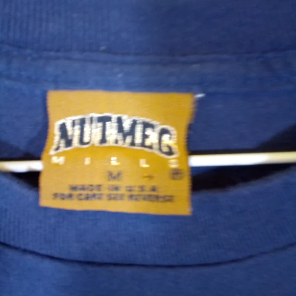 VTG 90's Nutmeg Navy Dallas Cowboys Blitz S/S Pullover Crew Neck T-Shirt Tee M - Picture 5 of 5